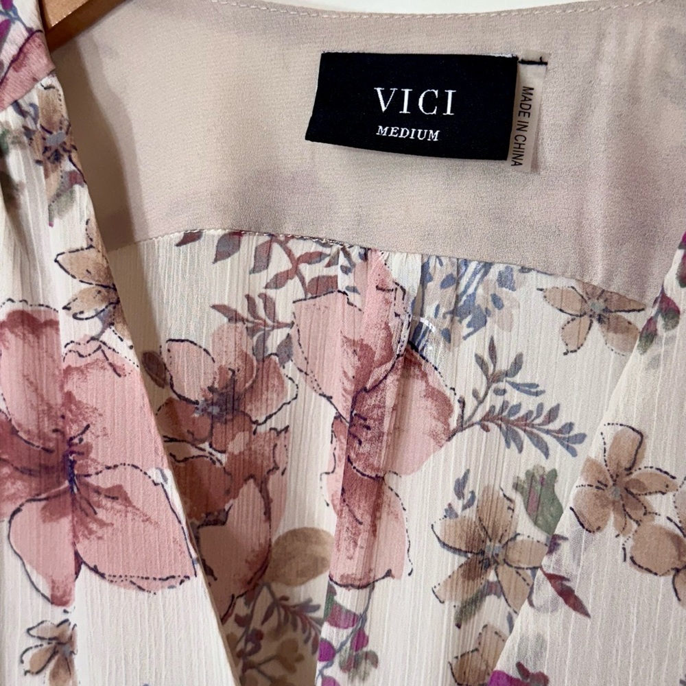 VICI Avant Floral Chiffon Wrap Dress - Picture 8 of 13